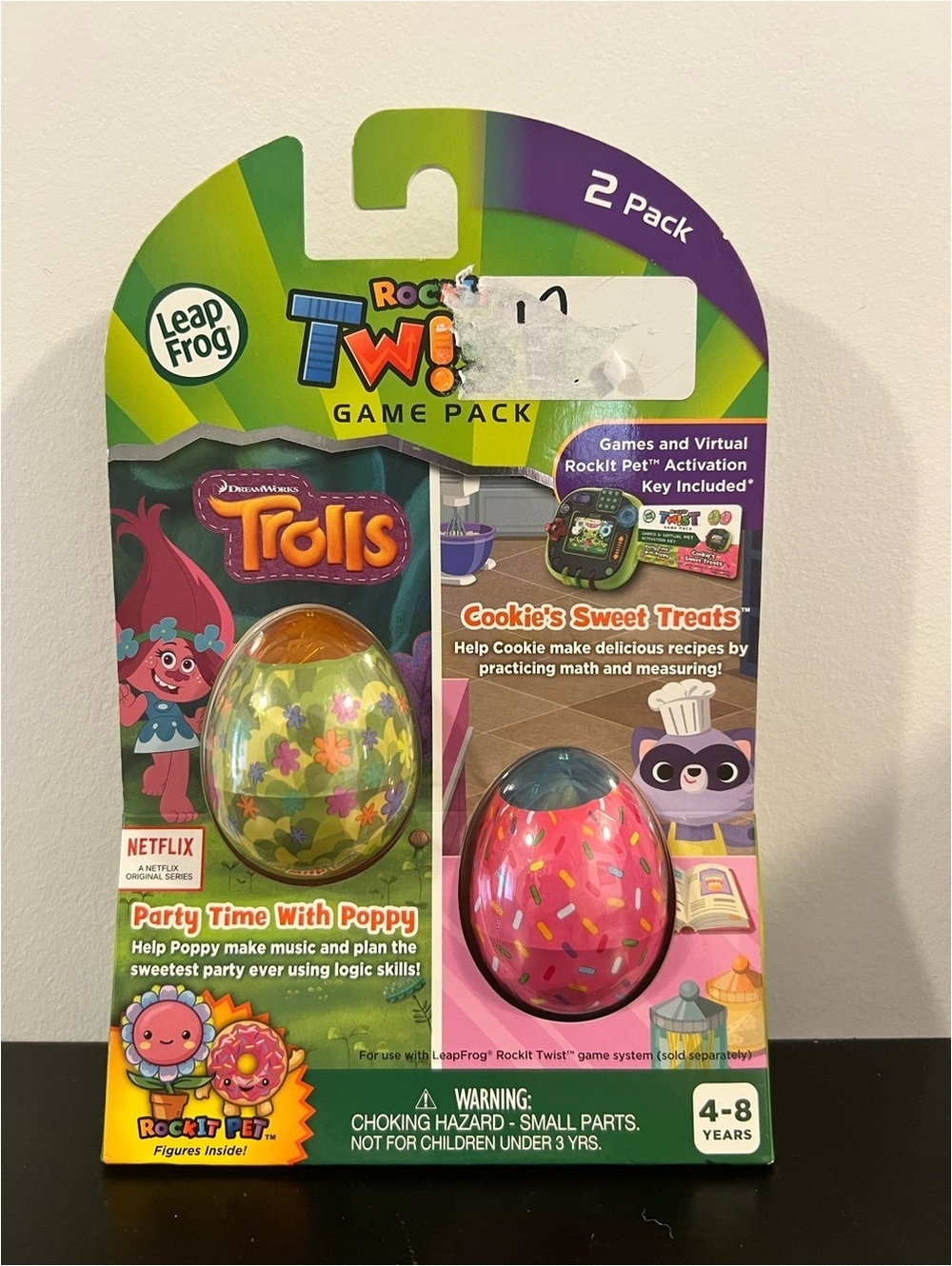 LeapFrog Trolls Rocket Twist Game Pack 2 Eggs Virtual Pet Key NIP